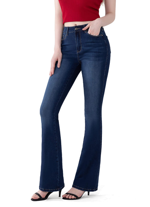 FLYING BANANA Women's Curvy Stretchy Bootcut Flare Denin Jeans